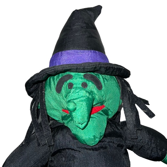 Vintage 1993 Nylon Halloween Witch with Broom Plush Puffalump Style 20” As Is. - Picture 7 of 13